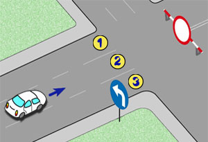 obowi�zuje nakaz skr�tu w lewo za znakiem