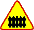 A-9 znak ostrzegawczy: przejazd kolejowy z zaporami