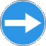 C-1 znak nakazujący skręt w prawo przed znakiem