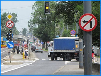 zakaz skrętu w lewo