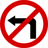 zakaz skrętu w lewo
